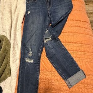 Levi's Dark Blue Distressed Boyfriend Jeans